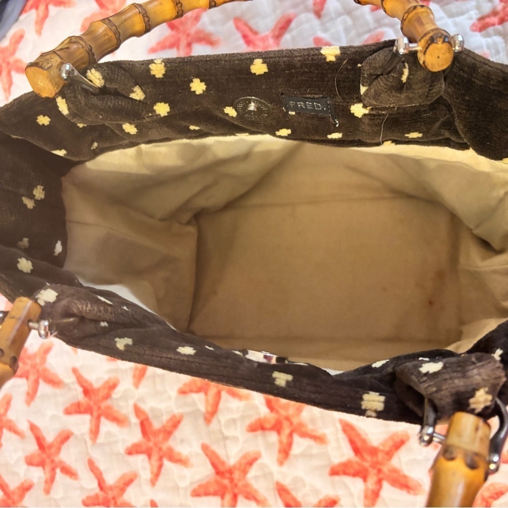 Vintage Brown and Tan Polka Dot Bag - Picture 4 of 5